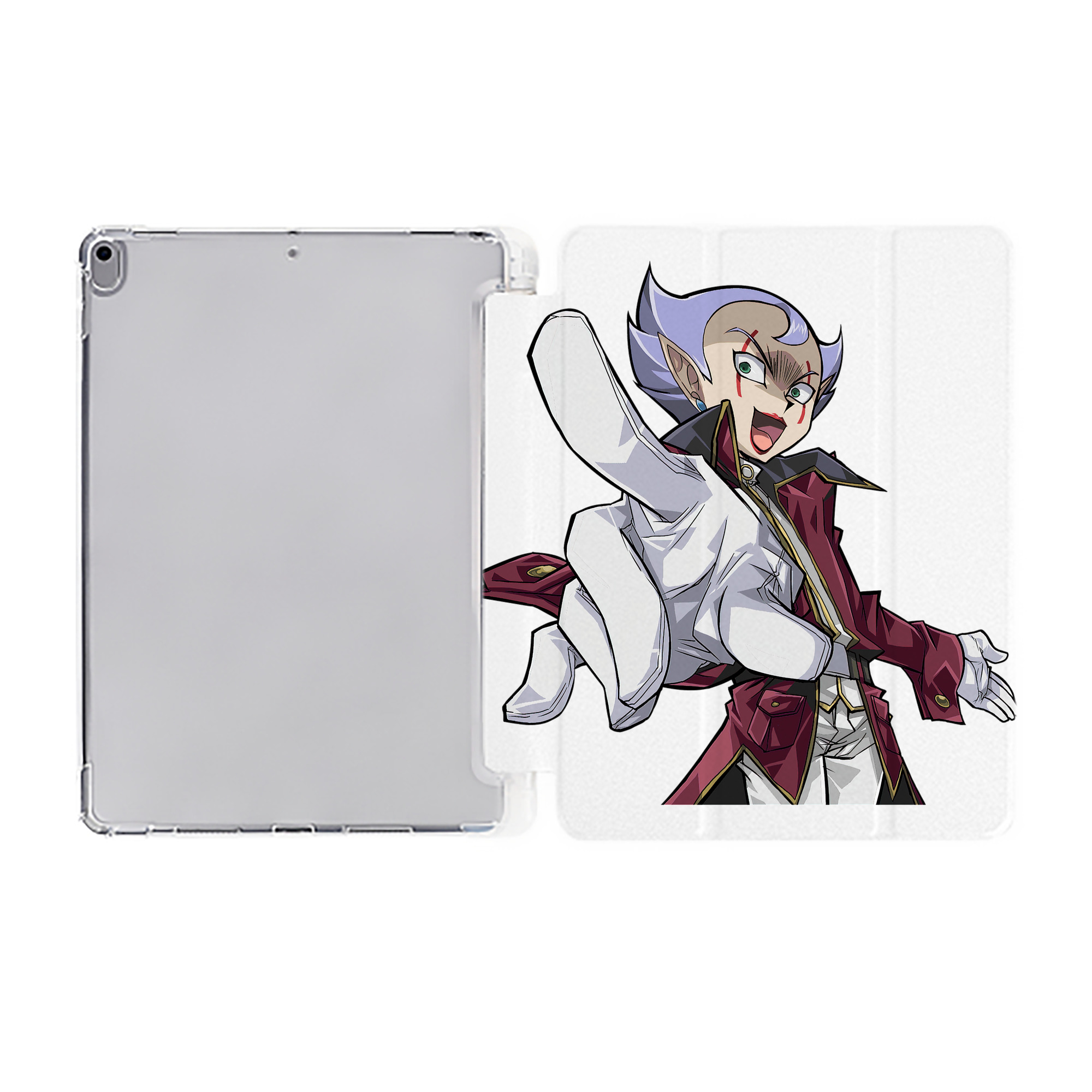 （画像用） 遊☆戯☆王 Yu-Gi-Oh! IPad ケース ペン収納付き 三つ折りスタンド PUレザー×シリコン 対応機種9.5/10.5/10.9インチ